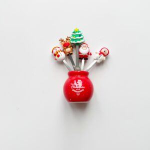 Świąteczne widelczyki ze stali nierdzewnej + karteczki GRATIS